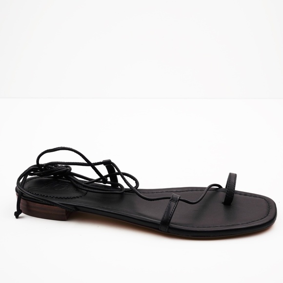 New JCREW Abbie Ankle-Wrap Sandals in Black Leather - Picture 3 of 4